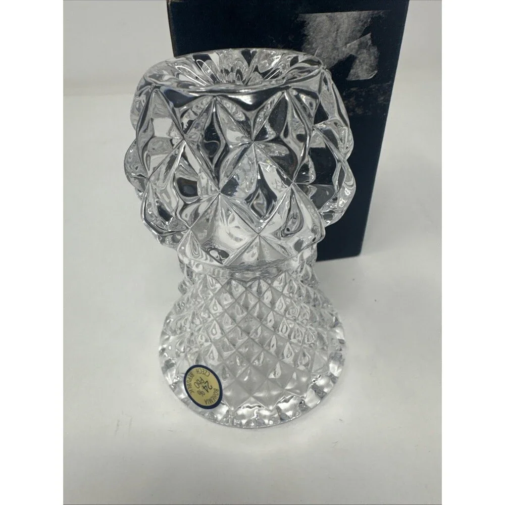 Bohemia Crystal Bud Flower Vase Czech Republic 24% PbO New in Box